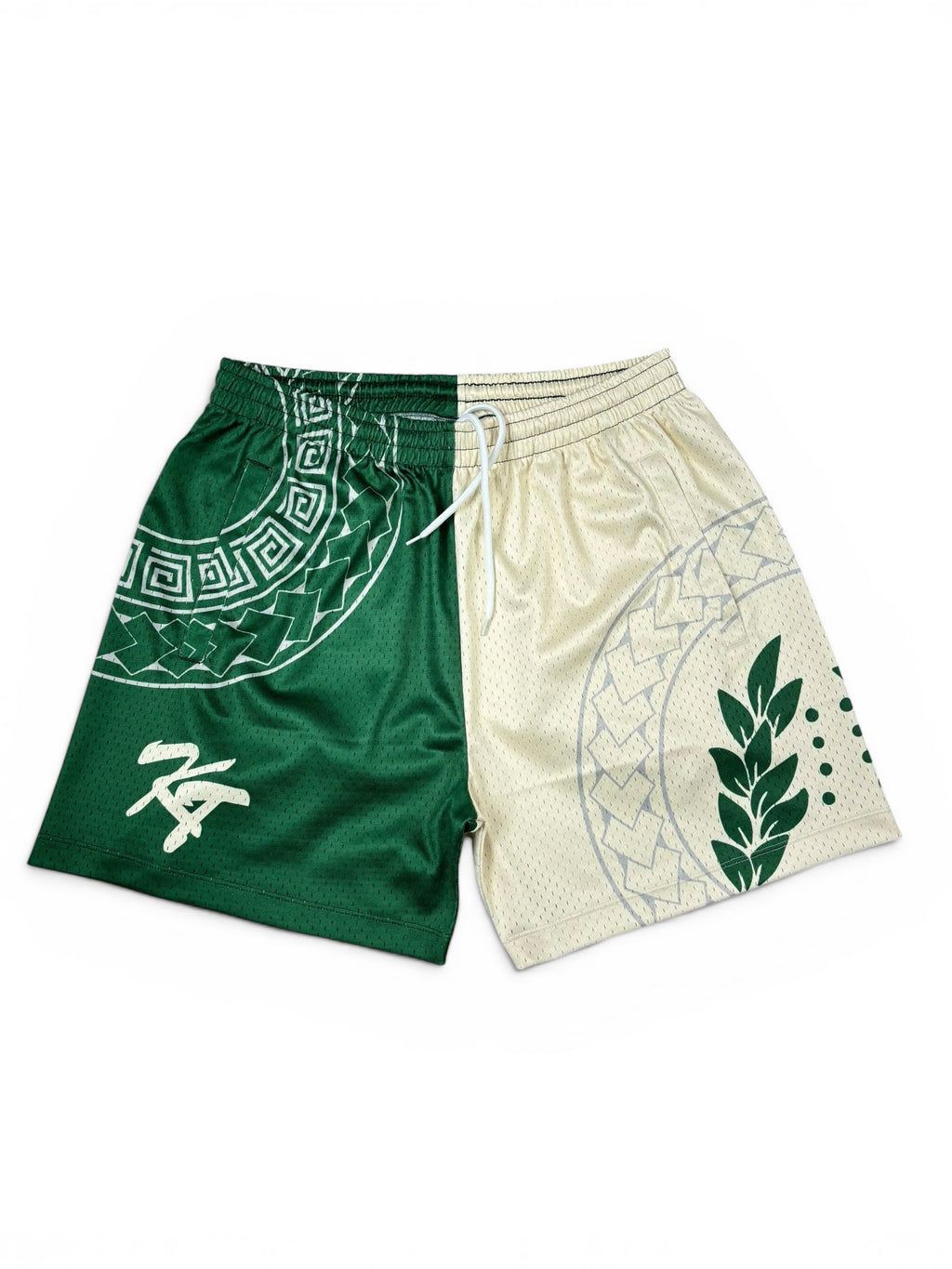 Green & Cream Signature Shorts
