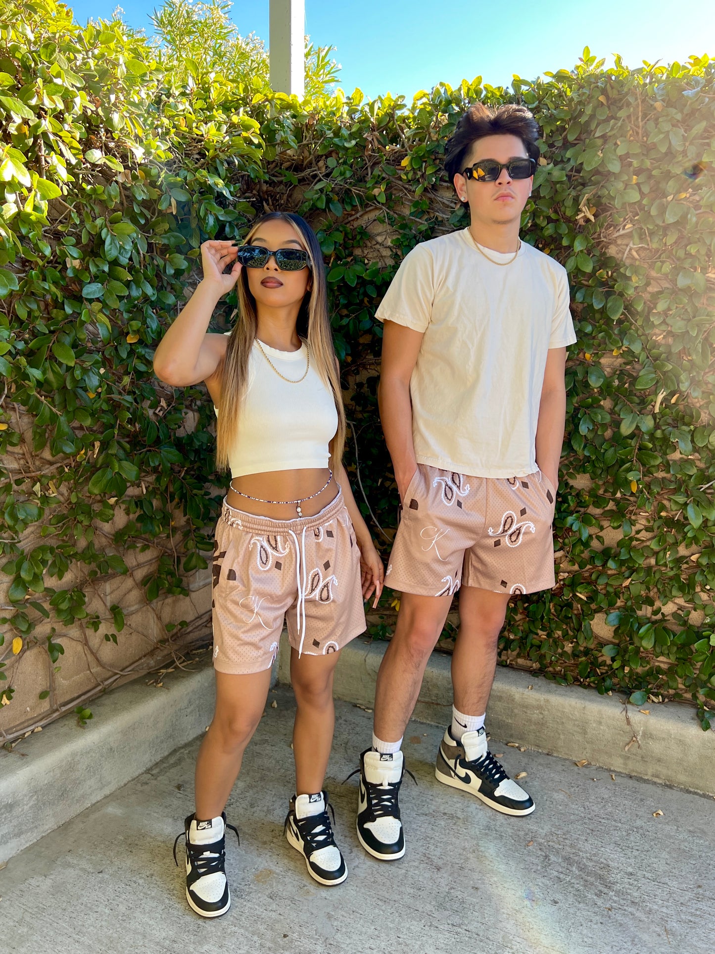 Taupe Bandana Shorts