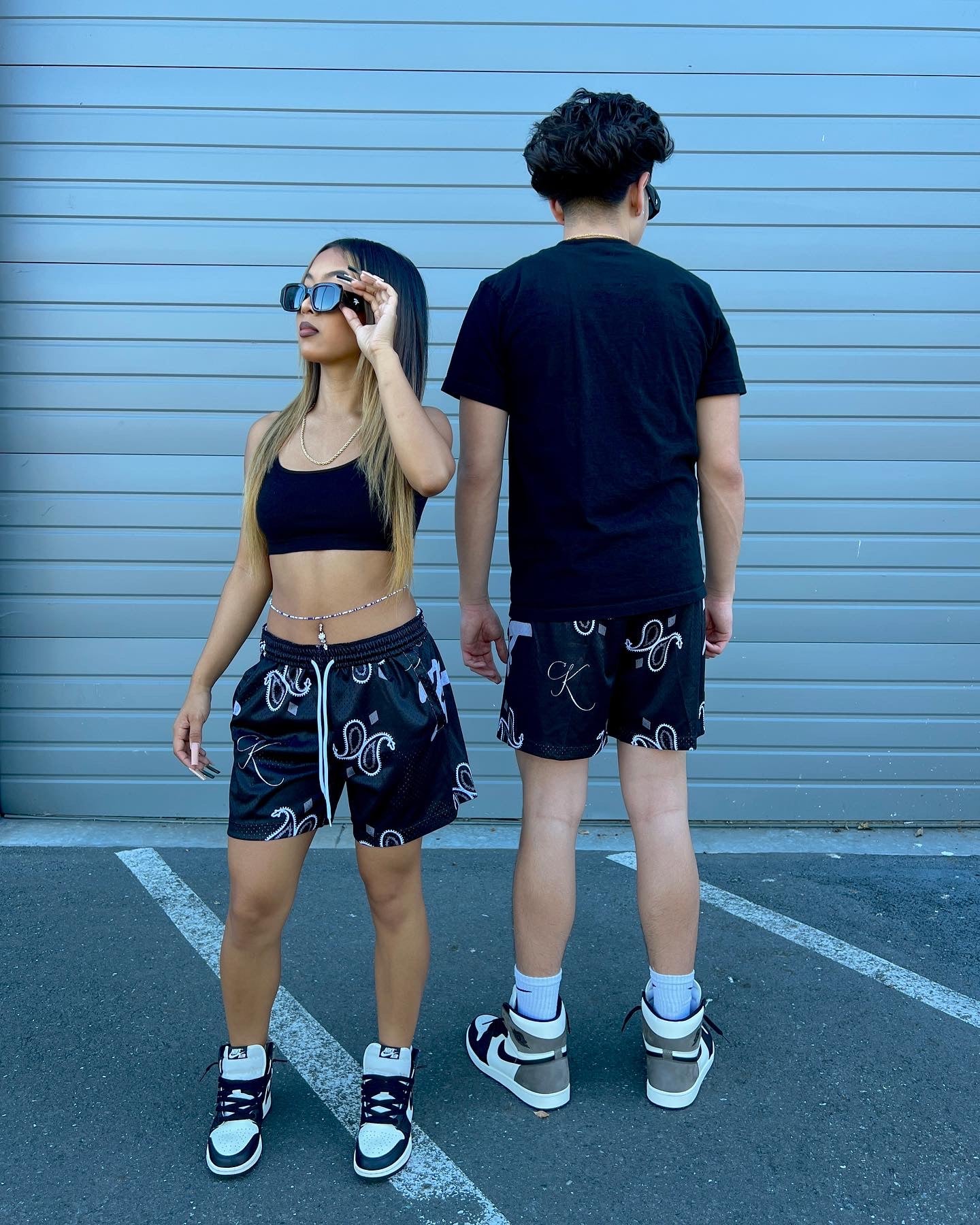 Black Bandana Shorts