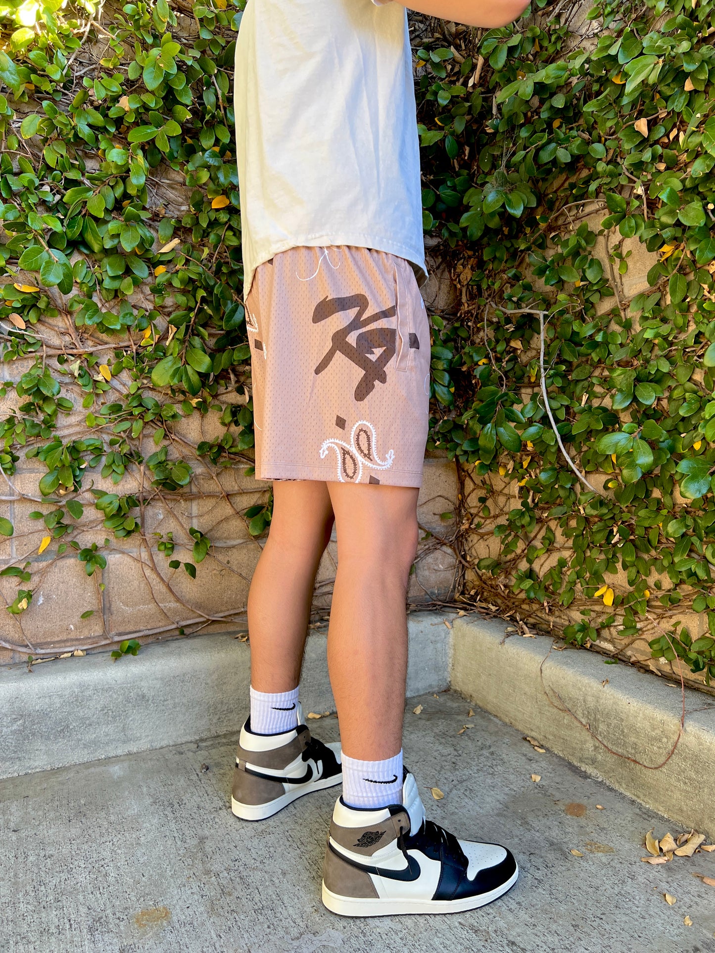 Taupe Bandana Shorts